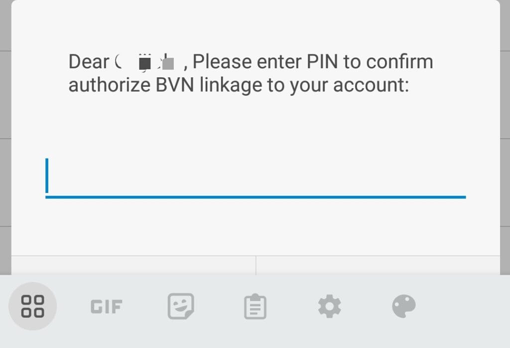 MoMo - Enter PIN to confirm BVN linkage